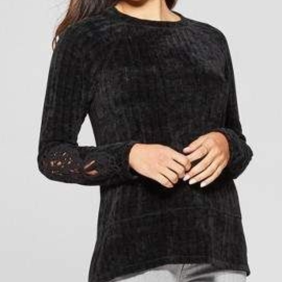 black chenille sweater